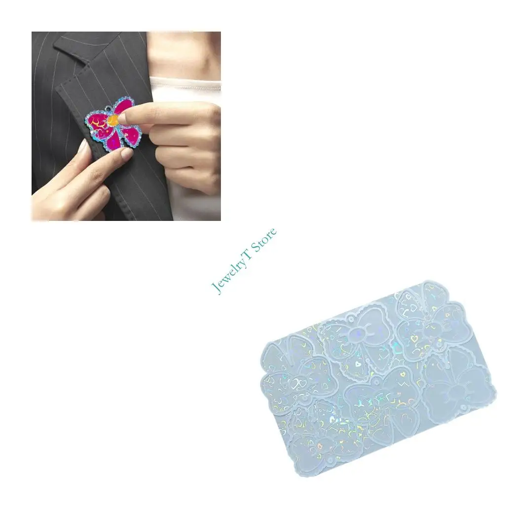 Silicone Craft Mould For Bowknot Shaped Charm Pins And Decorative Accessories