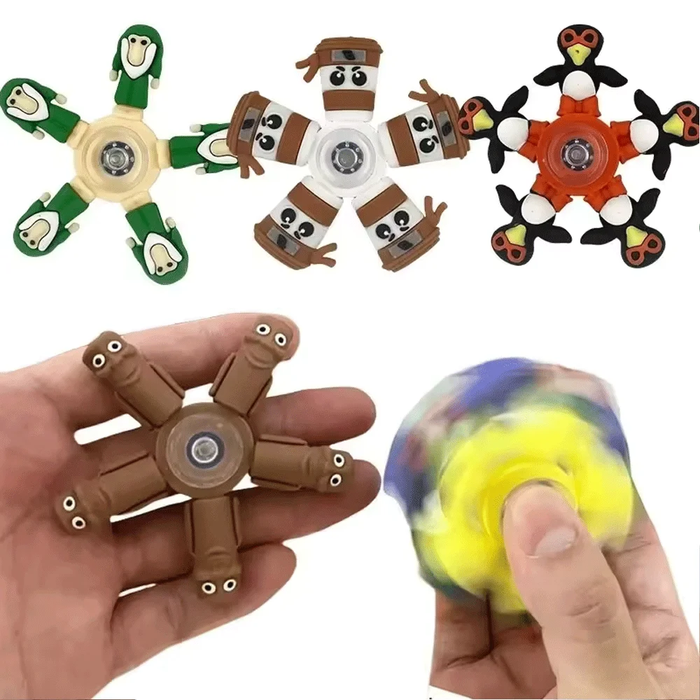 イタリアンブレインロット タン デフォームド フィジェットスピナー チェーントイ アンチストレス ハンドスピナー ベントトイ 大人用 ストレス解消 フィジェット センサリージャイロ