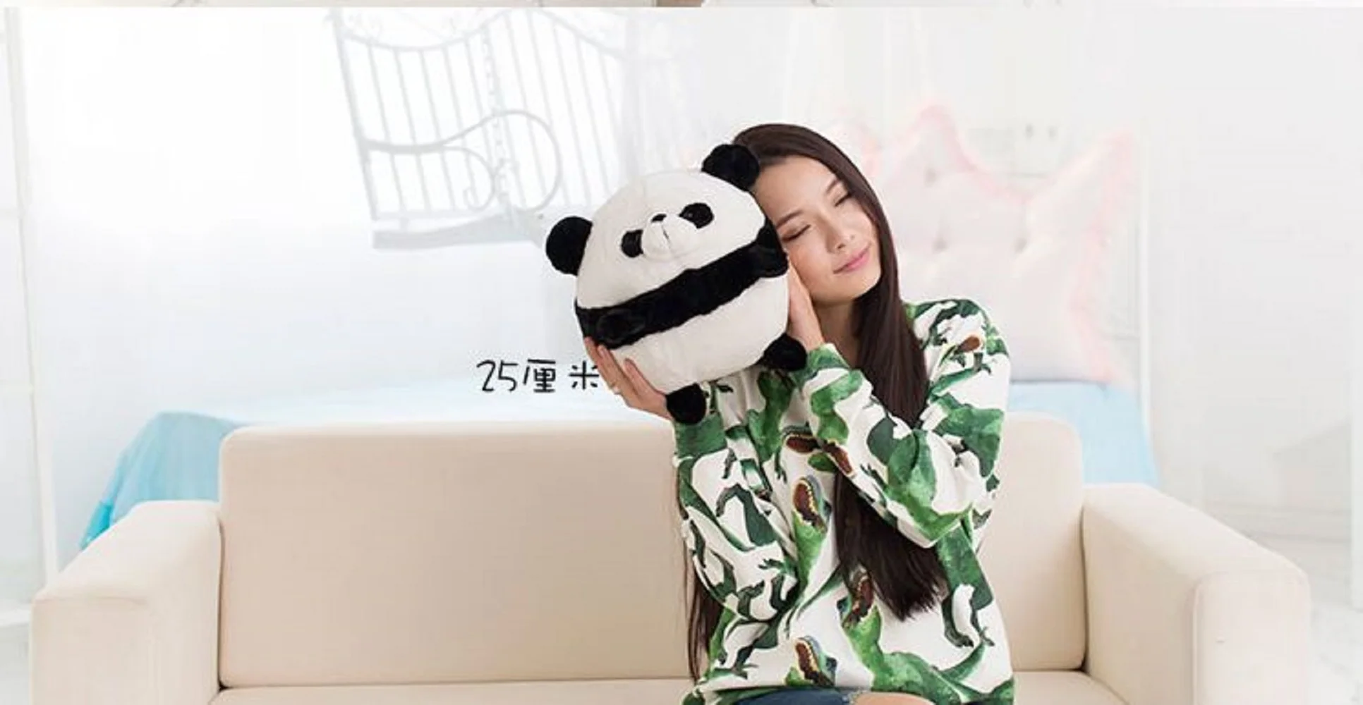 25cm round Fat Panda Doll Plush Toy - New Creative Cute Gift Soft Stuffed Animal