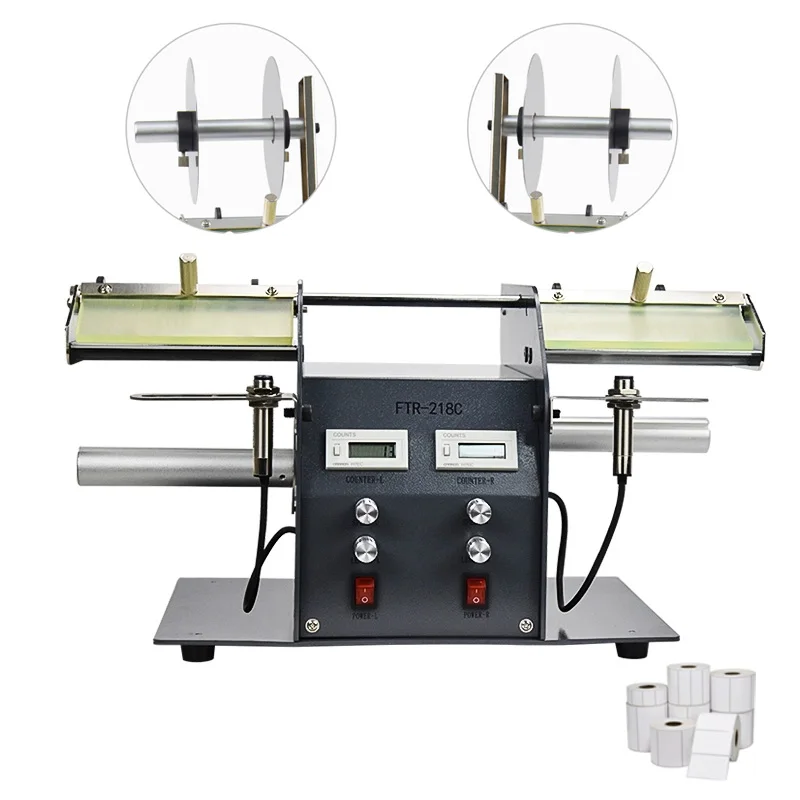 Professional Dual Head Label Stripping Machine Label Rolls Peeling Separation Dispenser with Counting Function High Efficiency