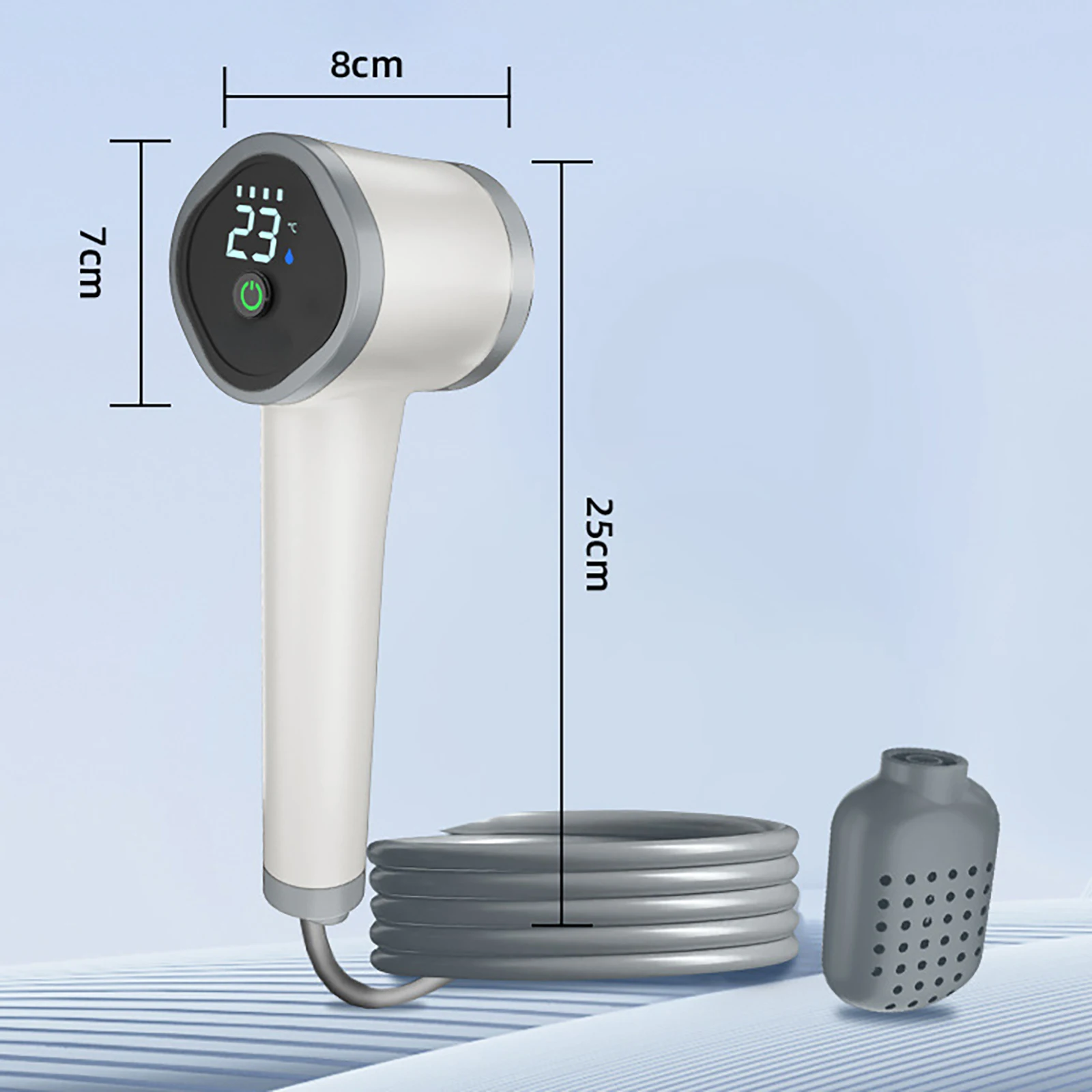 1.5A/2.0A Portable Outdoor Shower Bathing Tool Field Construction Site Dormitory Electric Shower Rural Home Shower with 2M Hose view 6