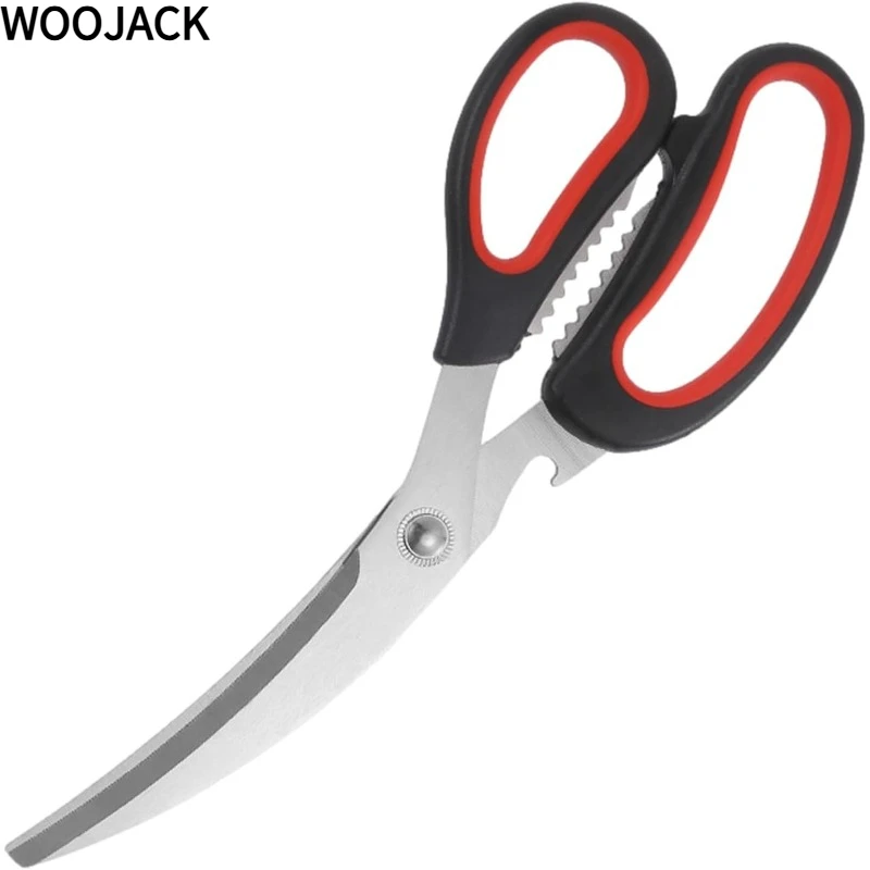 WOOJACK Food Shears, Stainless Steel Cooking Scissors, Chef Utility Scissors with Ergonomic Handle, Kitchen Shears Heavy Duty
