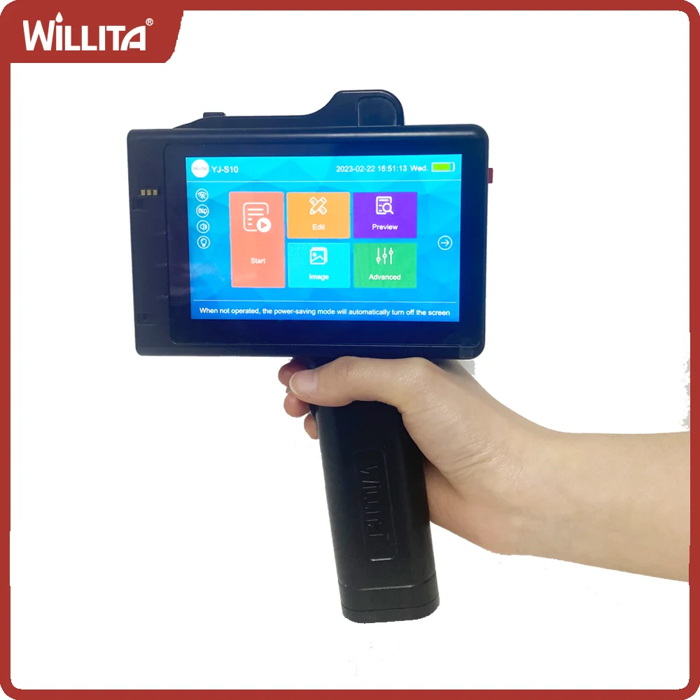 Imagem -01 - Luz Portátil Handheld Impressora a Jato de Tinta Capacitivo Inteligente 4.3 Polegada Uso da Tela de Toque para Qr-código de Barras Data S10 Novo 25.4 mm luz portatil handheld impressora a jato de tinta capacitivo inteligente 43 polegada uso da tela de toque para qr codigo de barras data s10 novo 254 mm 01