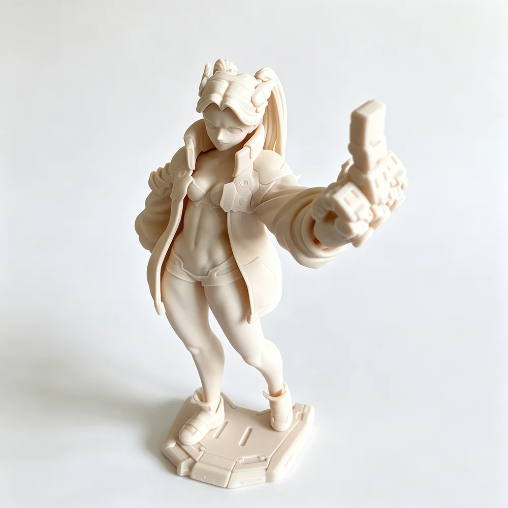 20cm Sci-fi Functional Style Beauty Girl 3D Printed Unpainted Resin White Model Kit DIY Coloring Self-assembly Figurines Crafts