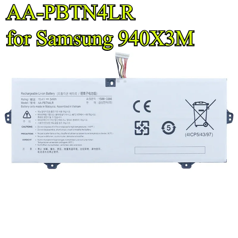 

Сменный аккумулятор AA-PBTN4LR 15,4 В, 54 Втч для Samsung 940X3M/940X5M/NT950SBE/NT850XB, литий-ионный аккумулятор премиум-класса с интеллектуальным контролем зарядки