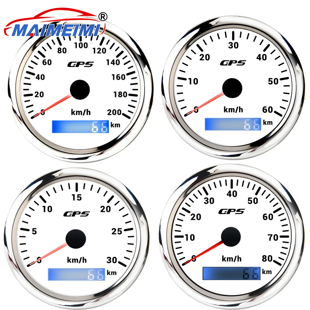 

7 Color Backlight 12v Car Gps Speedometer 30-200KMH Digital pointer Speed Gauge With GPS Antenna For Motorcycle Marine