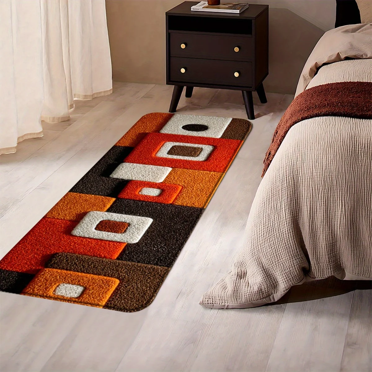 Retro Mid Century Geometric Kitchen Runner Rug Entryway Area Rug Bedroom Living Room Laundry Floor Mat 1/2/3pcs Set Doormat
