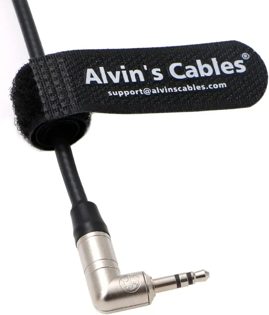 Alvin's Cables Timecode Cable for Canon R5C DIN 1.0/2.3 to 3.5mm TRS 90 Degree Time Code Cable for Tentacle Sync 30cm|12in