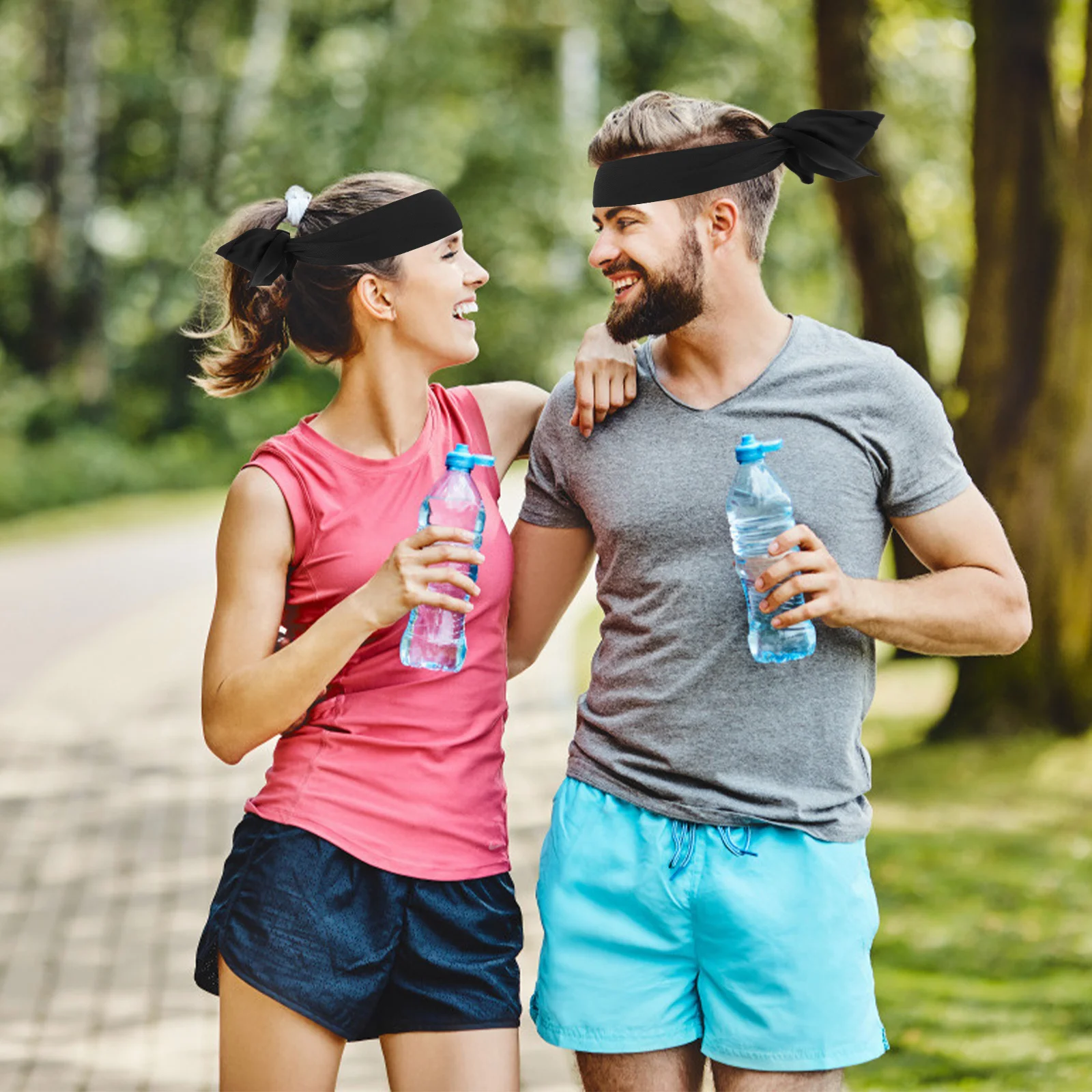 

3Pcs Sports Tie Headbands Sweat Wicking Tennis Karate Running Workout Flexible Lightweight Non-Fading Sweatband Hair Bands