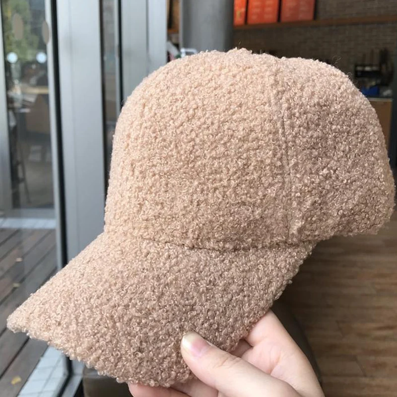 Autumn Winter Baseball Cap Women Thicken Lamb Wool Hats Version Tide Fleece Warm Cap Plush Baseball Caps Spring Baseball Cap