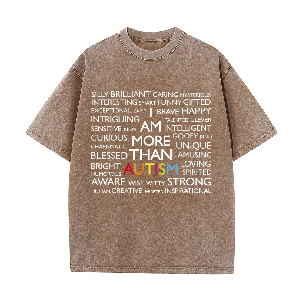 Autism I Am More Than T-Shirt Shirts For Men Canada Men's Clothing Round Neck Big 100 Printed Short Sleeve Graphic Tee Humor