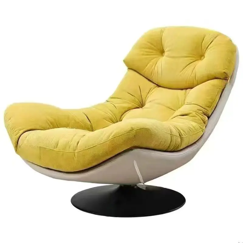 Modern Luxury Rotating One Seat Sofa Lounge Chair Lazy Recliner Mall Home Living Room Bedroom Comfy Furniture 360 Degree Metalpr