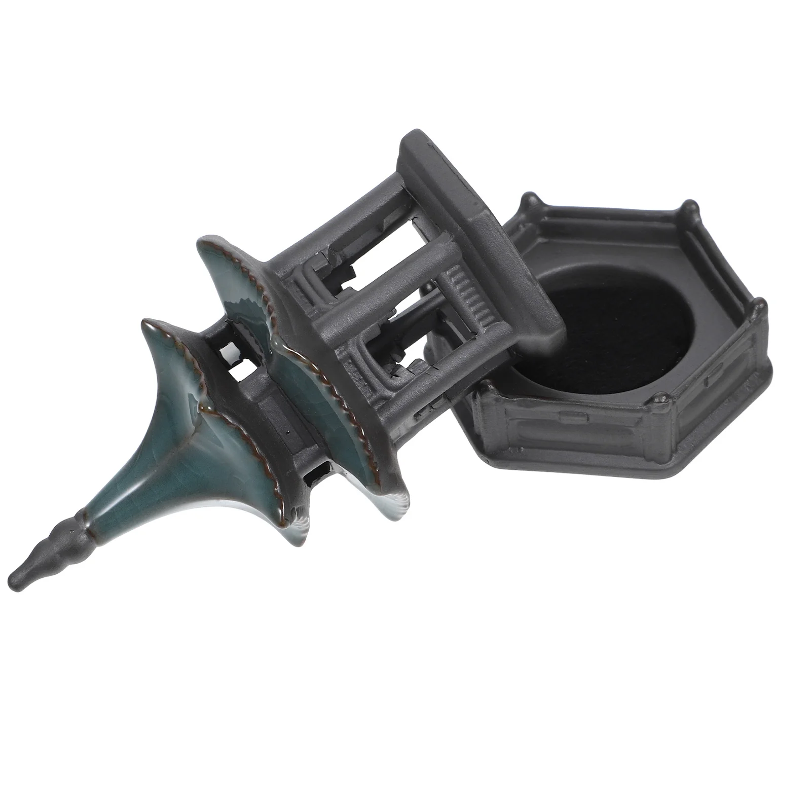 

Stylish Six Angle Pavilion Incense Burner Ceramic Desktop Censer Multifunctional Adornment Relaxing Feeling Indoor Aroma Stove