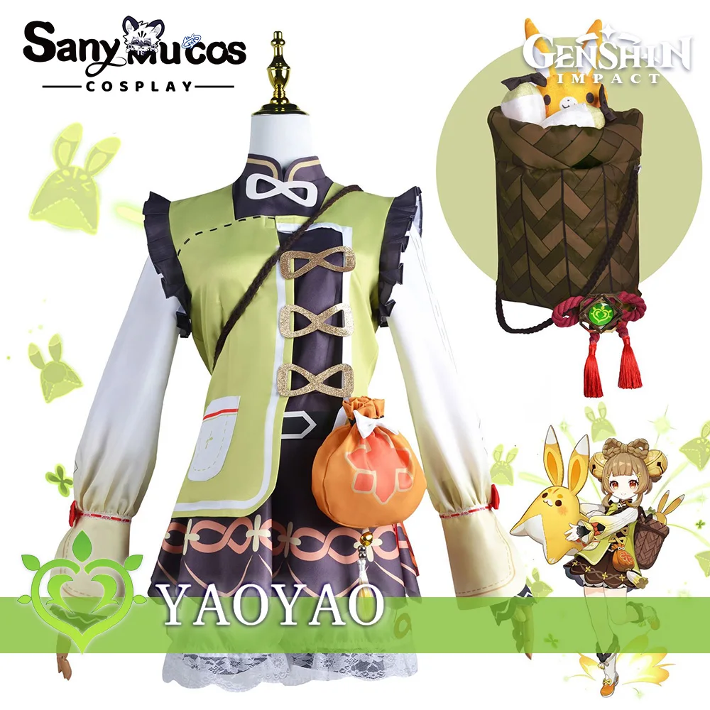 

IN STOCK SanyMuCos Yaoyao Cospaly Genshin Impact Yaoyao Dress Cospaly Outfit Comic-con Birthday and Holiday Gifts Plus Size