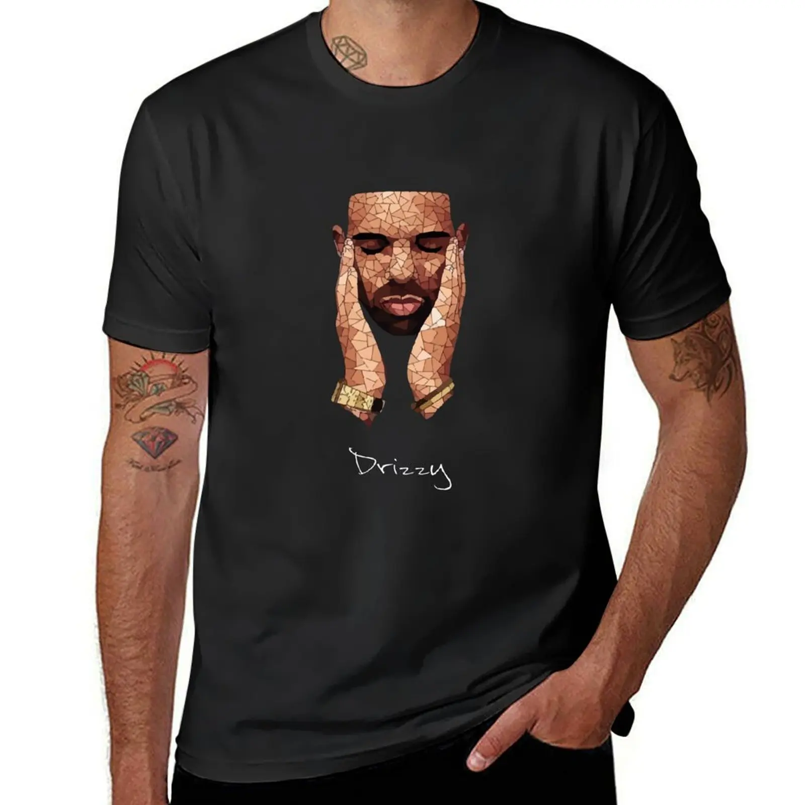 Drke Drizzy Rapper Moasiac T-Shirt summer clothes graphics quick drying mens cotton t shirts