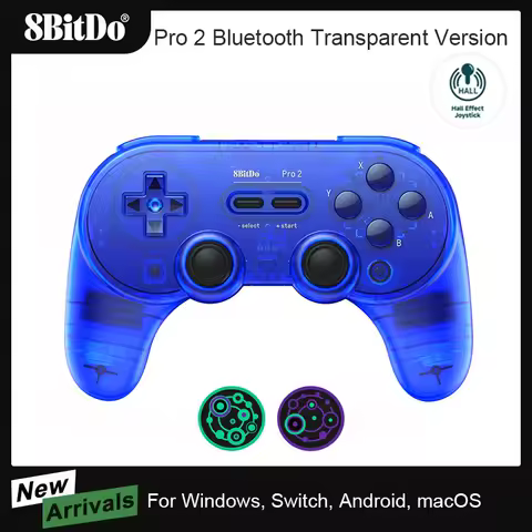 8BitDo Pro 2 Bluetooth Controller Hall Effect Joystick Gamepad for Apple Nintendo Switch 2 PC macOS Android Steam Deck