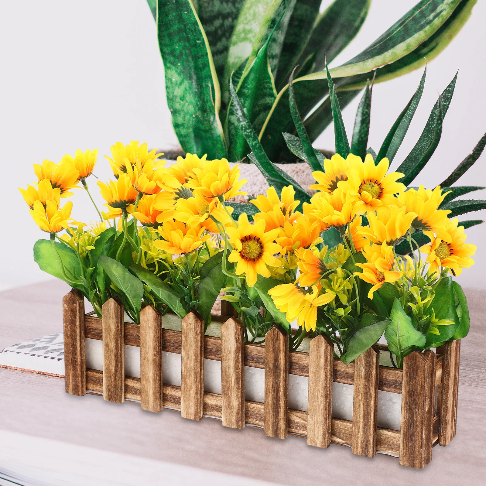 

Artificial Potted Sunflower Easy Care Unique Meaning Living Room Kitchen Cabinet Bookshelf Artificial Flower
