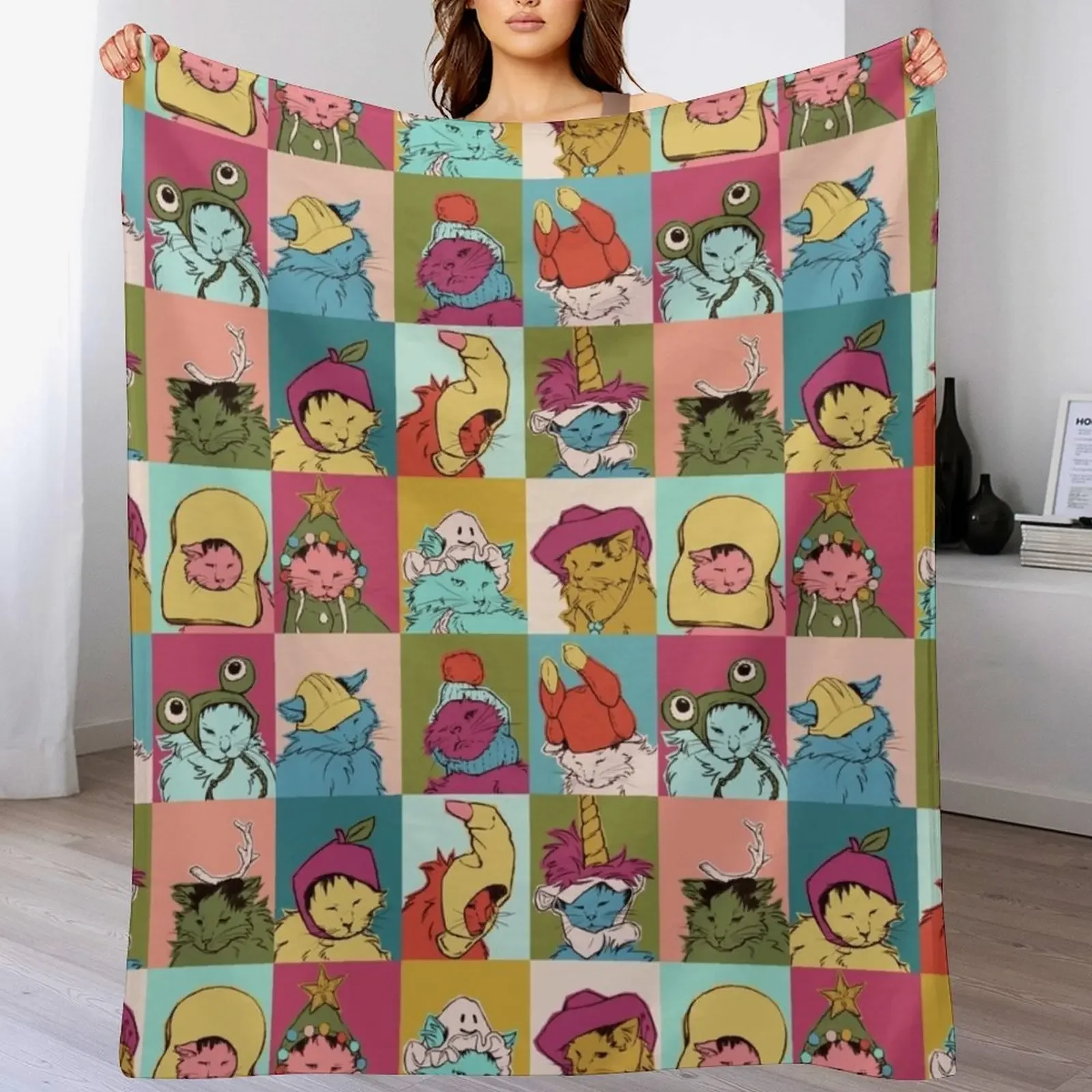 

Pot Roast Hats Throw Blanket Soft Warm Blanket Gift for Grandparents