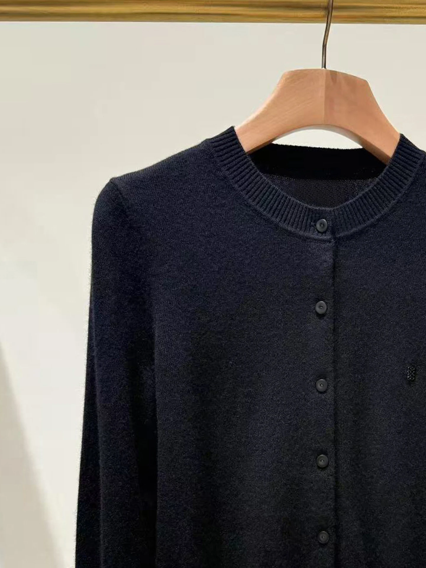 S Home South Oil Cardigã de malha feminino de alta qualidade Hepburn Sle Versátil longo Sve redondo Ne ort comprimento cor