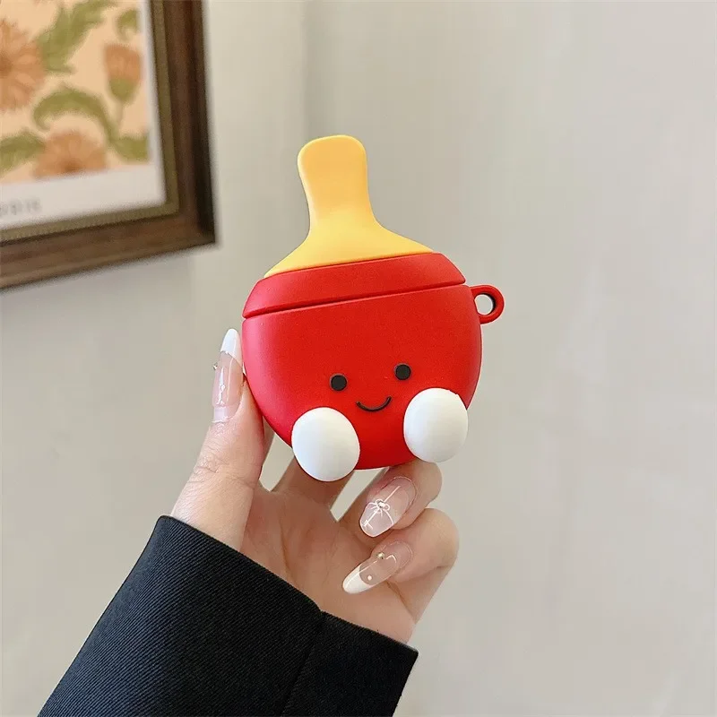 

Cartoon Racket Case for AirPods 4 Airpod 1 2 3 Pro Pro2 Bluetooth Earbuds Charging Box Protective Earphone Case Cover