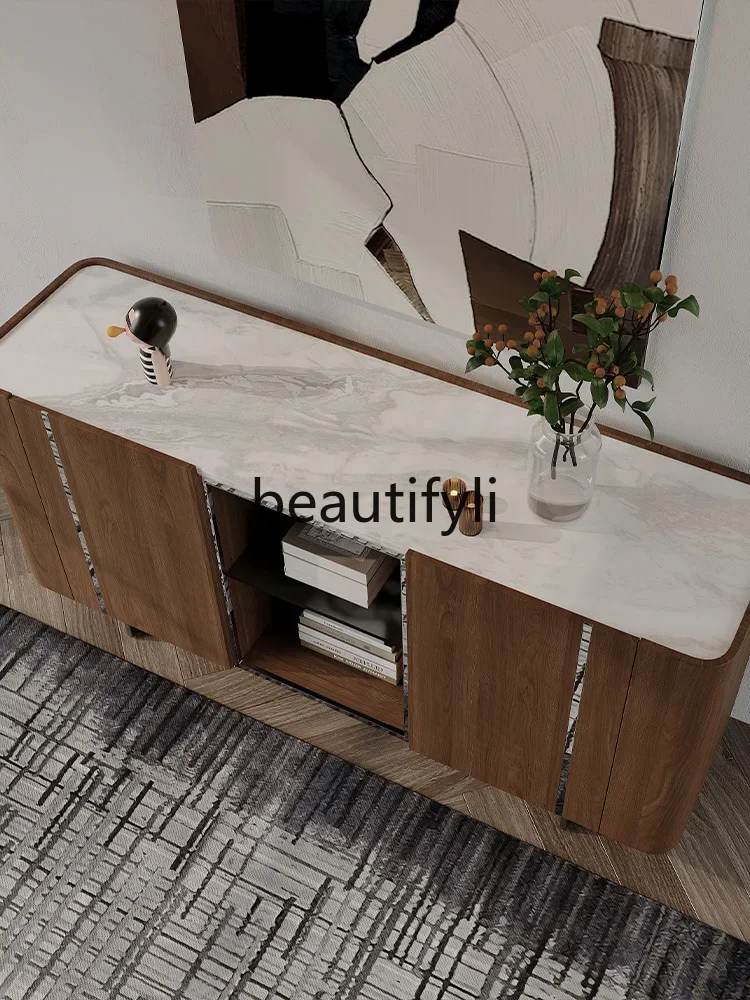 11Italian light luxury marble dining side cabinet modern minimalist locker wine cabinet