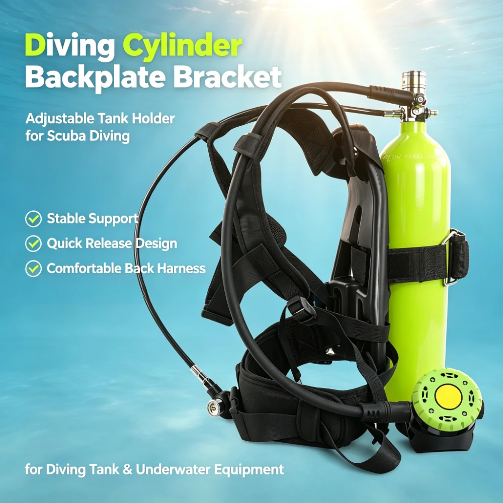 Diving Oxygen Cylinder Back Support, Backboard Bracket, Backpack Frame, Tank Bracket, Underwater Diving Kit