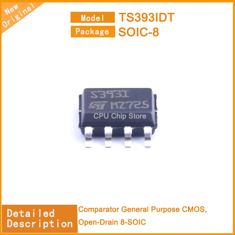 20Pcs/Lot  New Original TS393IDT  TS393  Comparator General Purpose CMOS, Open-Drain 8-SOIC