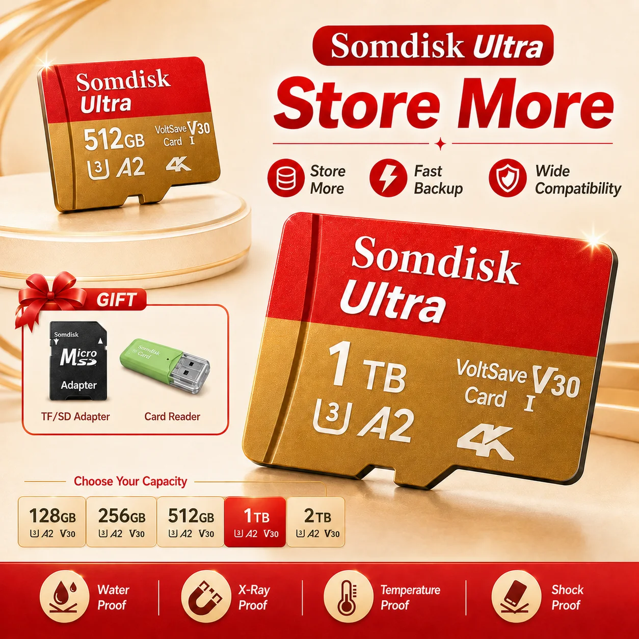 128GB Micro TF/SD Memory Card A1 Fast Read Write SD Card 256G Memory SD Card For Smartphone Laptop PC