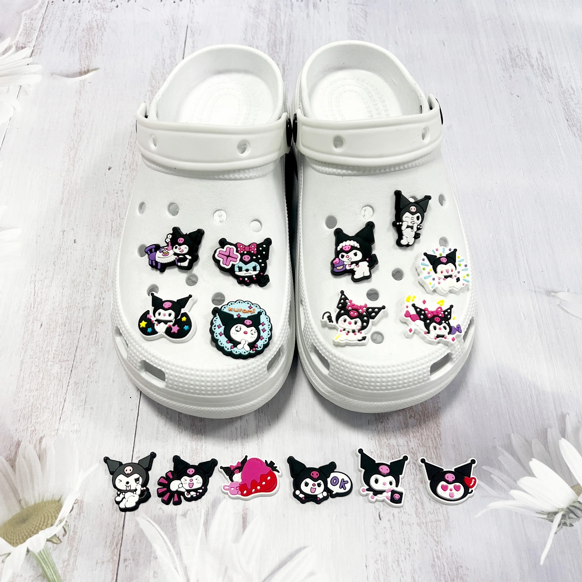 Mesuca 21-100Pcs Popular Cartoon PVC Shoe Buckle Charms Japanese Decorations Pins For Clog DIY Adult Cute Bracelet