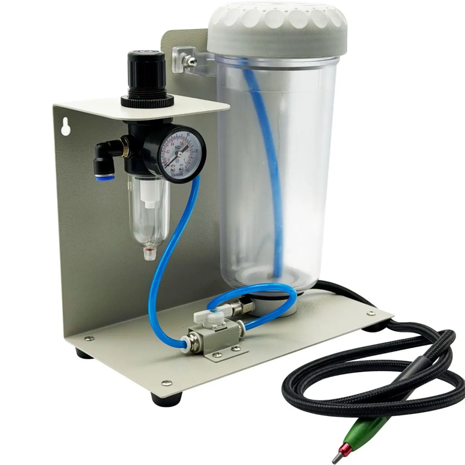 Benchtop Jewelry Sandblasting Machine 1000ml Large Capacity Container, Sturdy Metal Frame, Manual etching tool with Pressure