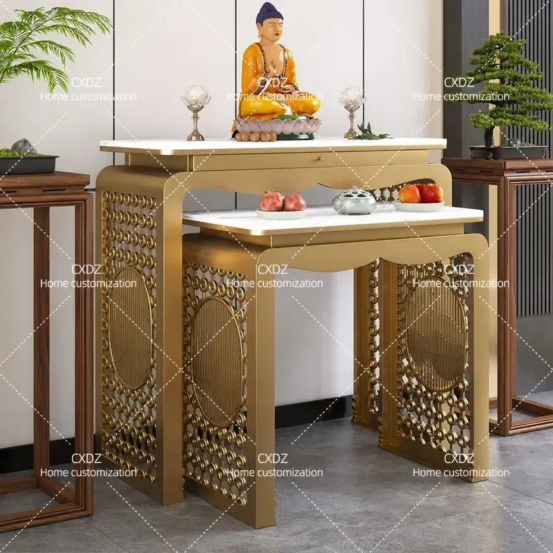 New Chinese Style Light Luxury Offering Table Incense Burner Stand Home Entrance Buddhist Altar Platform Shentai Worship Desk