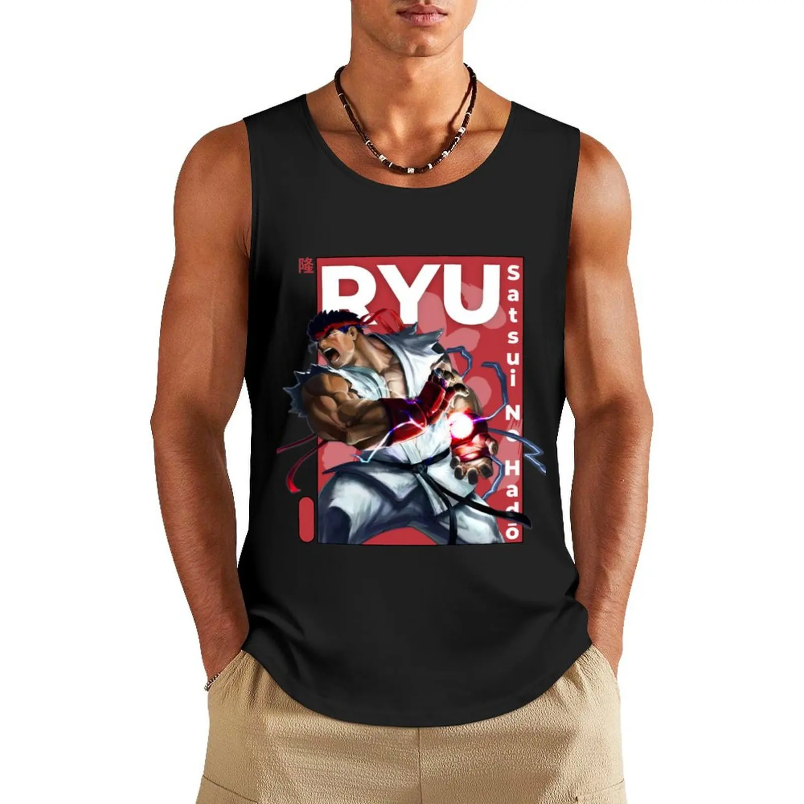 

ryu street fighters Tank Top cotton t-shirts man Men's gym t-shirts