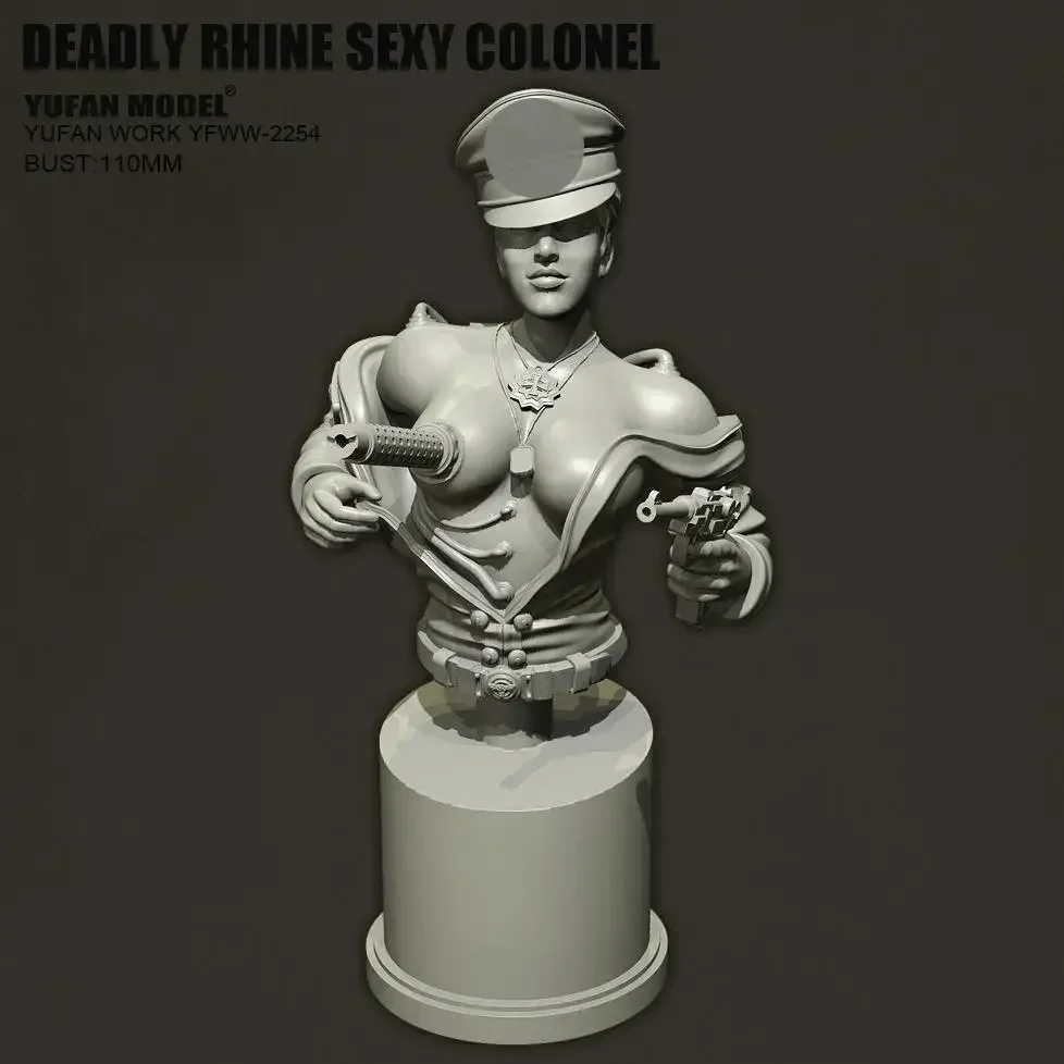 

YUFAN MODEL 110MM Resin bust model kits figure beauty machine colorless and self-assembled YFWW-2270