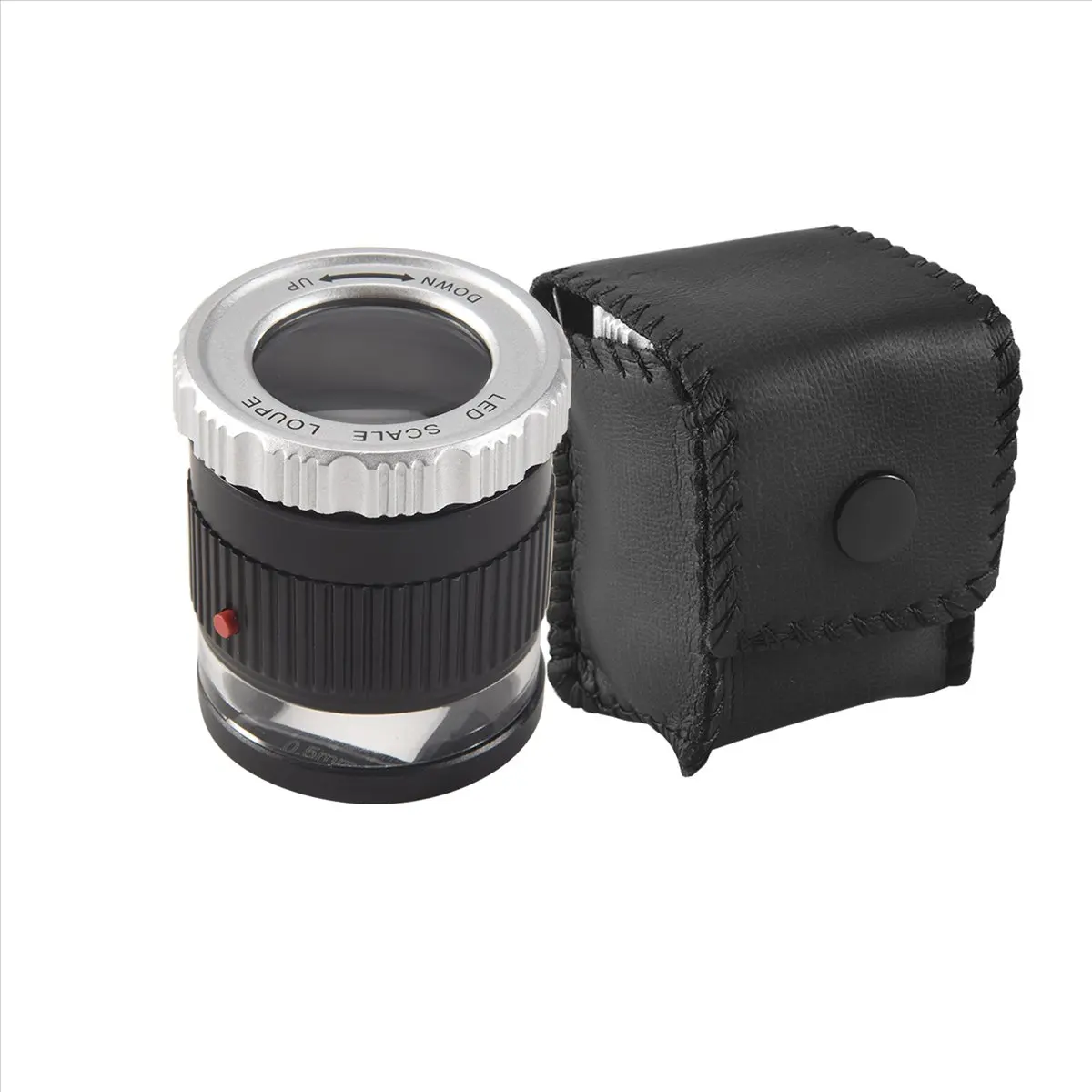 DT38 Loupe Magnifier 30X Magnifier Illuminated Adjustable Focal Length Desktop Magnifier with 6 Lights for Jewelry Textile