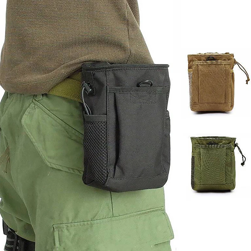 Tactical Drawstring Magazine Dump Pouch Adjustable Military Utility Belt Hip Waist Holster Bag Outdoor Ammo Pouch