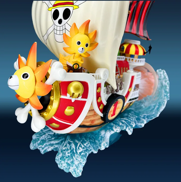 30cm One Piece Figures Thousand Sunny Anime Figure Sea Wave Thousand Sunny Figurine Statue Model Collection Decoration Toys Gift