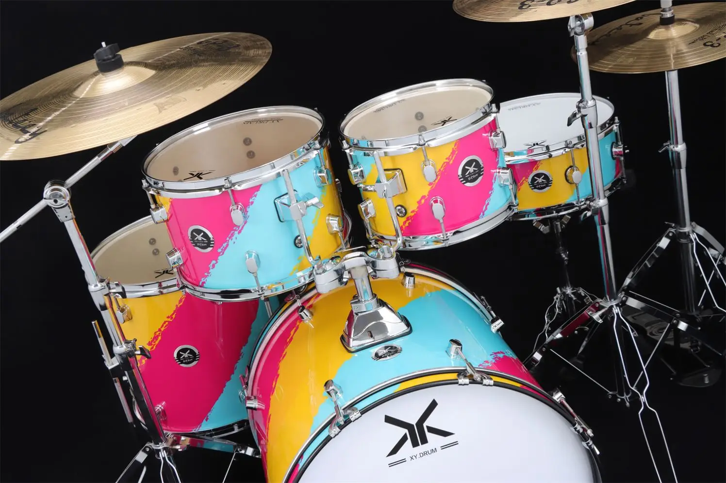 Factory wholesale 5 drums 3 cymbals Adult learning drum set Professional play cartoon drum set