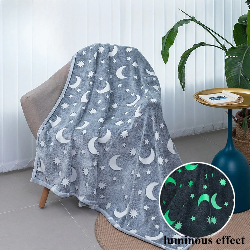 

Soft Cozy Flannel Throw Blanket Glow in The Dark Blanket for Kids Soft Luminous Flannel Blanket