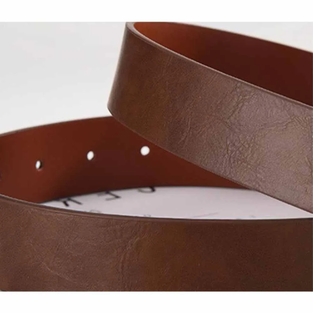Cinturón de imitación de cuero para hombres y mujeres, hebilla de Pin informal que combina con todo
