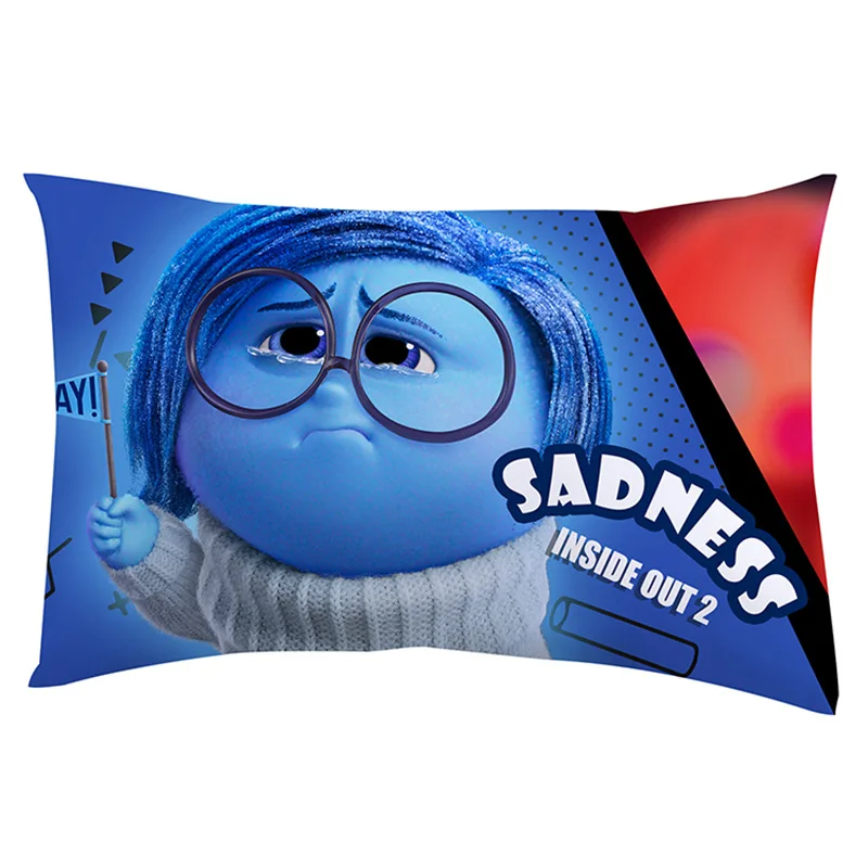 Inside Out 2 Rectangle Pillowcase Disney Anime Kawaii Sadness Anger Pillowslip Bed Room Sofa Home Cushion Cover Decoration Gift