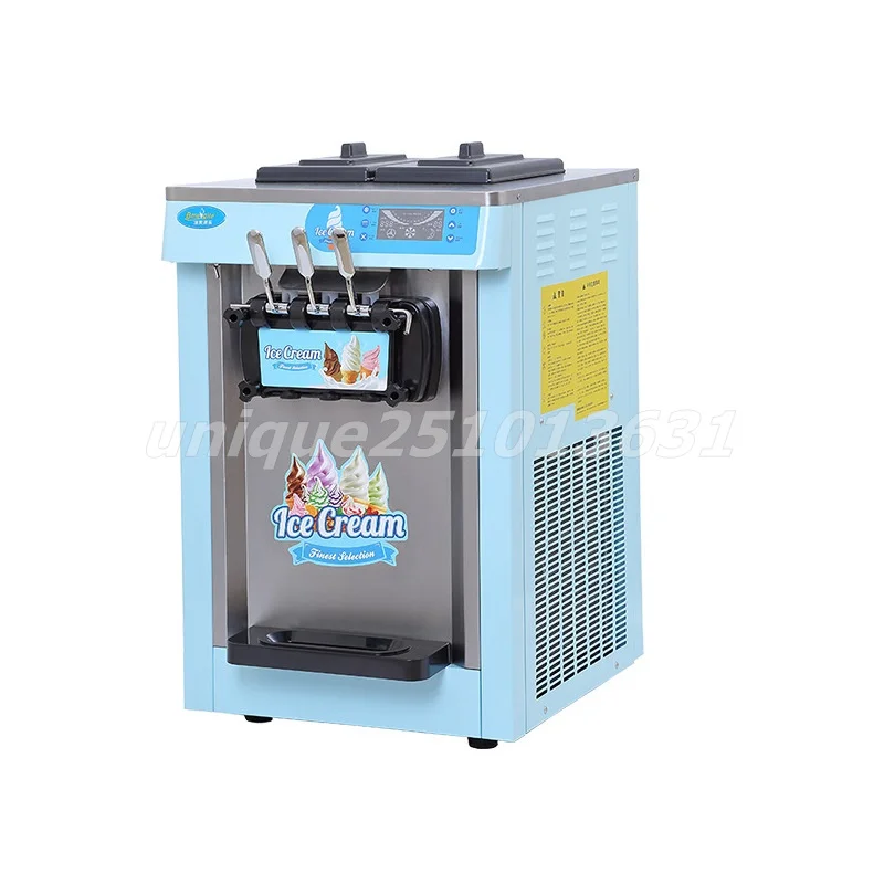 Automatic Frozen Yogurt Ice Cream Machine Commercial Soft Ice Cream Machine Electric Desktop 3 Flavors Sweet Cone Maker