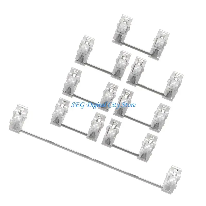 U75B Set of 8 Keyboards Stabilizers 1x6.25U 7x2U Dursbility Metal Blend Frictions Reduced Pressing Mechanism