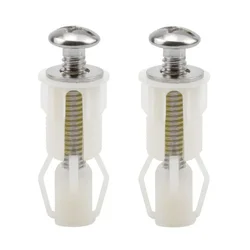 High Quality New Toilet Seat Screws Nylon Expansion Nut Pan Fixing Hole Kits Metal Washer Nut Top WC White Cover
