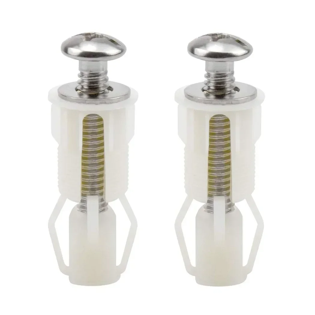 High Quality New Toilet Seat Screws Nylon Expansion Nut Pan Fixing Hole Kits Metal Washer Nut Top WC White Cover