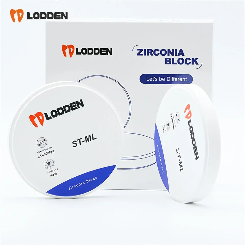 Lodden ST-ML Dental Zirconia Block 98mm Multilayer For CAD CAM Open System Transparency 43% High Strength Dental Lab Material