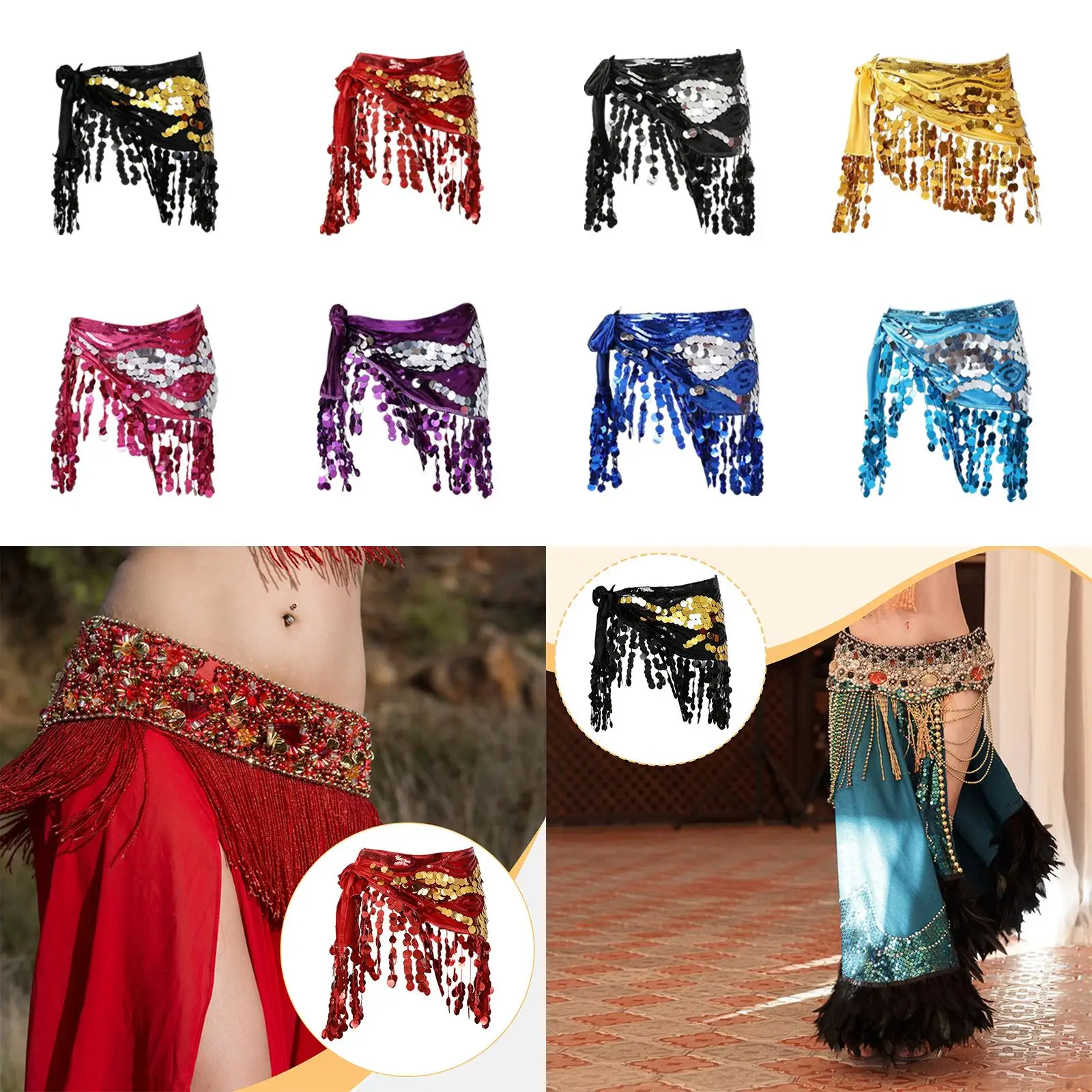 Sciarpa per danza del ventre Cintura per danza del ventre per club rumba discoteca donne ragazze