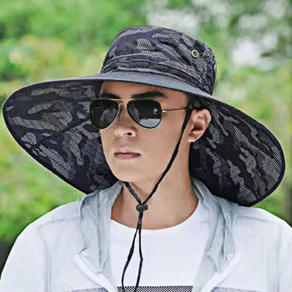 Do Farming Work Apparel Accessories Outdoor Men Camouflage Bucket Hat Hiking Fishing Caps Summer UV Protection Women Sun Hat