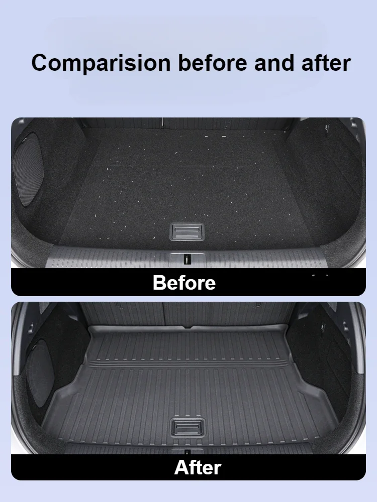 For Xpeng Xiaopeng G6 2023 2024 Rear Trunk Mats TPE Waterproof Anti-dirty Cargo Liner Rear Trunk Seat Backrest Pad Protector