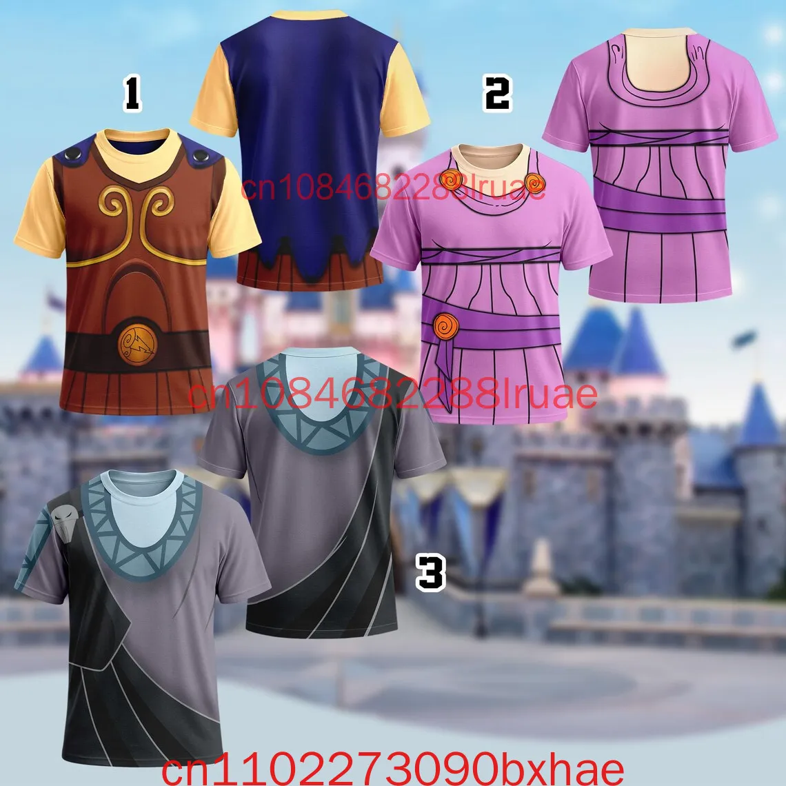 Новинка 2026, мужская и женская футболка Disney Megara Hercules, футболка с 3D принтом Megara Princess Magic Kingdom