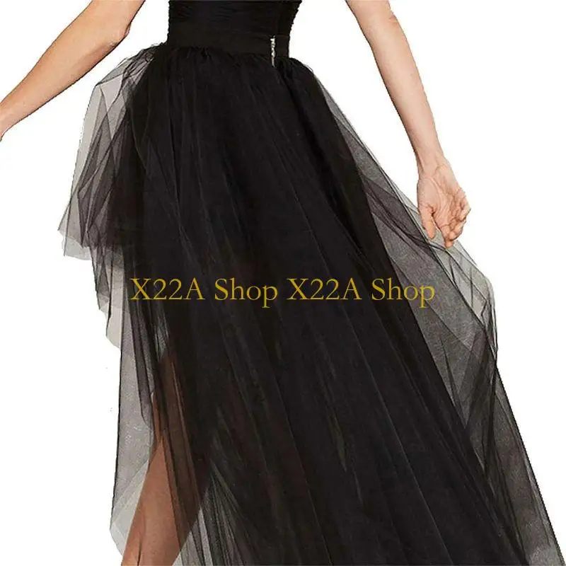 Unique Fashion Women Skirt New Punk Sexy Mesh Irregular Front Short Back Long Tutu Puff